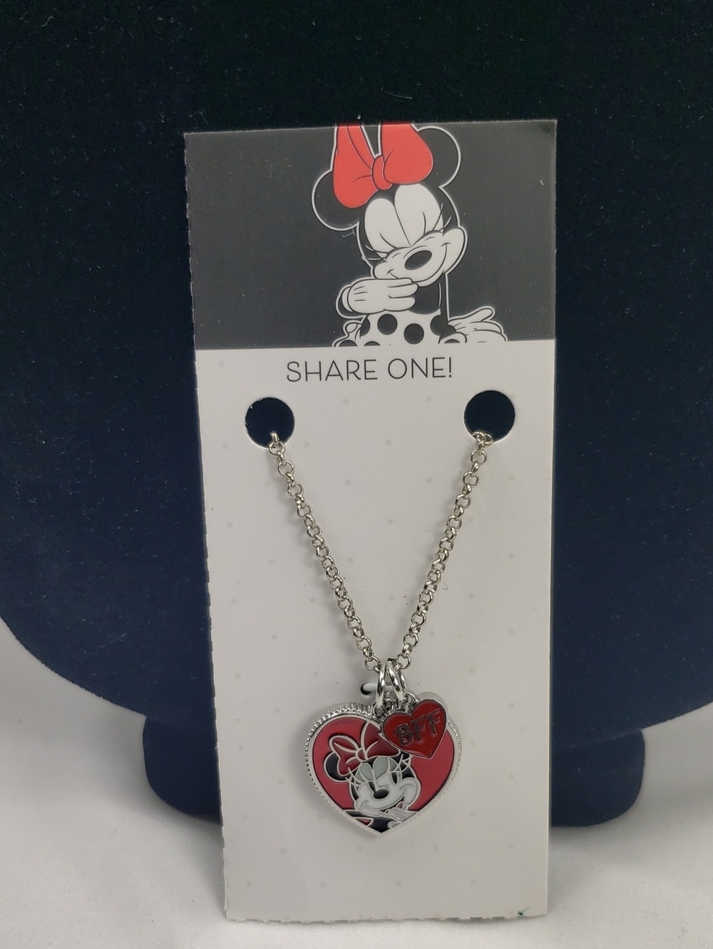 Disney Minnie Mouse Heart Pendant Necklace NEW
